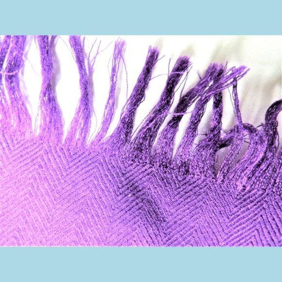 HERMES Shawl Libris Wrap Scarf Purple Cashmere Silk Oversized 80"/33" Authentic - Picture 7 of 12